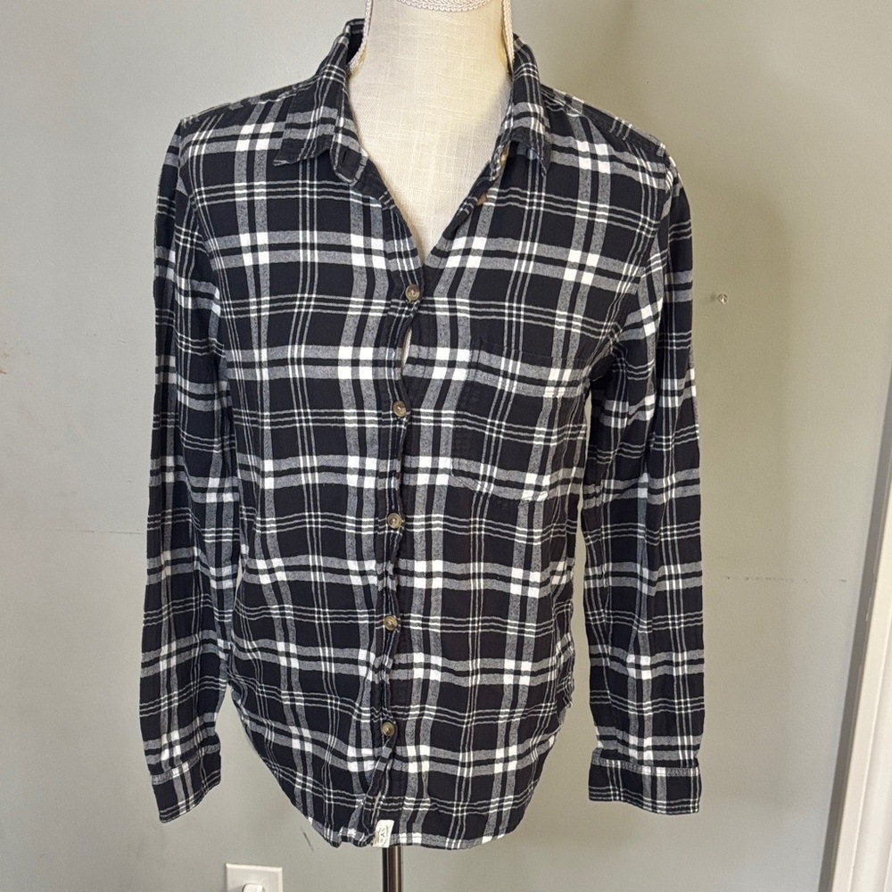 American Eagle Outfitters Black and White Checkered Men's Shirt - Picture 1 of 4